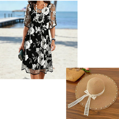 Bianca | Elegant chiffonkjole med blomsterprint