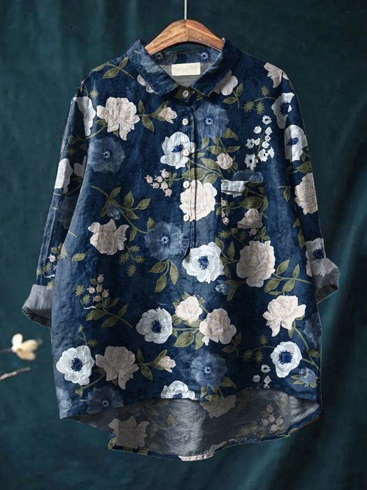 Lauren | Camisa Casual Feminina com Estampa Floral Artística