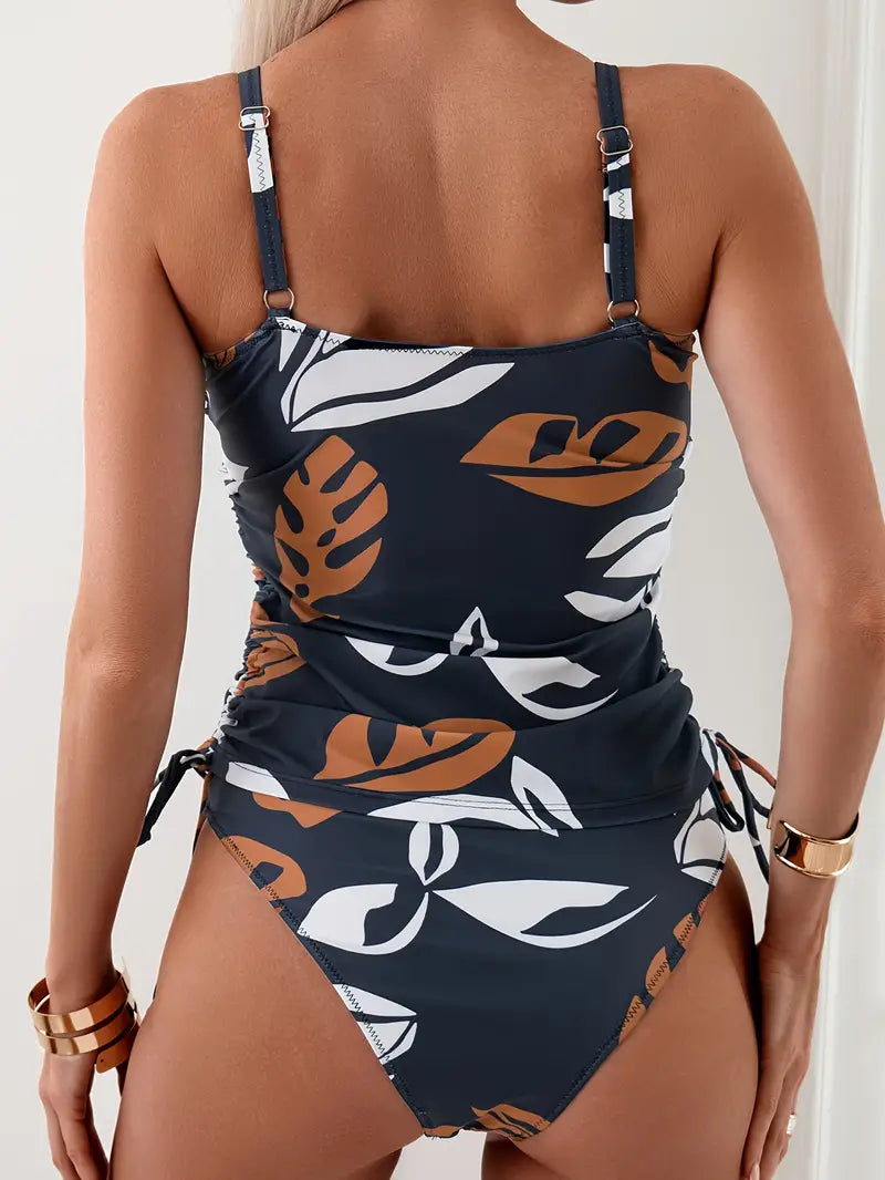 Isla | Tankini-sæt med tropisk bladprint