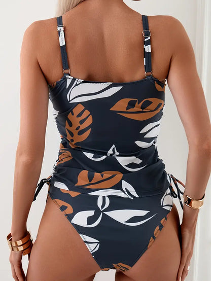 Isla | Tankini-sæt med tropisk bladprint