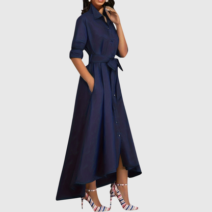 LIVIENNE | ELEGANT BUTTON-FRONT MAXI DRESS