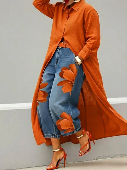 Analie - Elegant blomstrede jeans