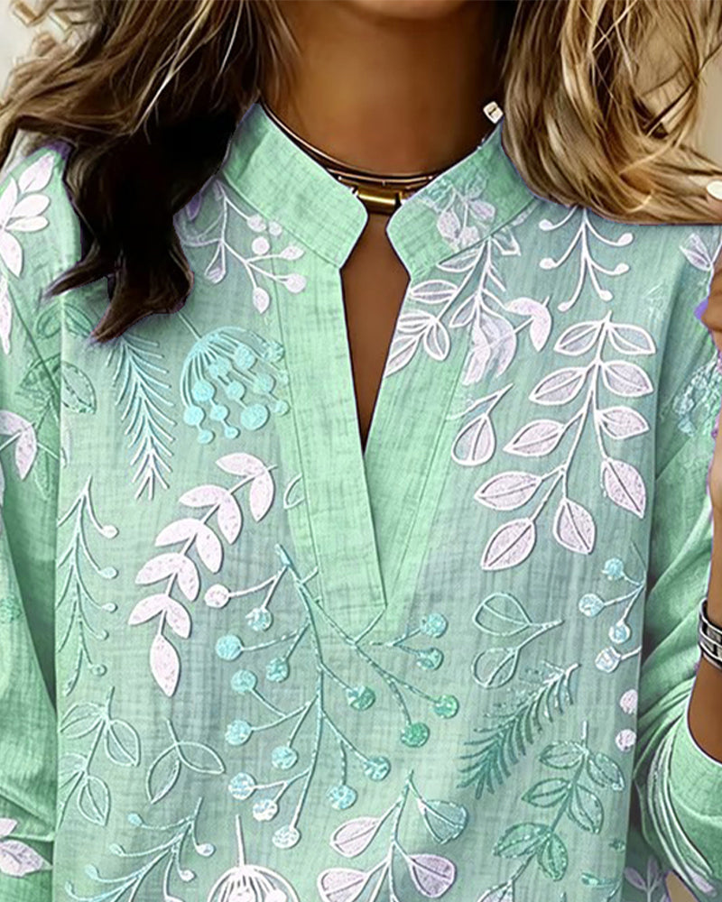 Brielle | Blød Bluse med Blomsterprint og V-udskæring