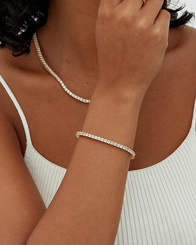 PULSEIRA DE TÊNIS DE OURO COM MOISSANITA