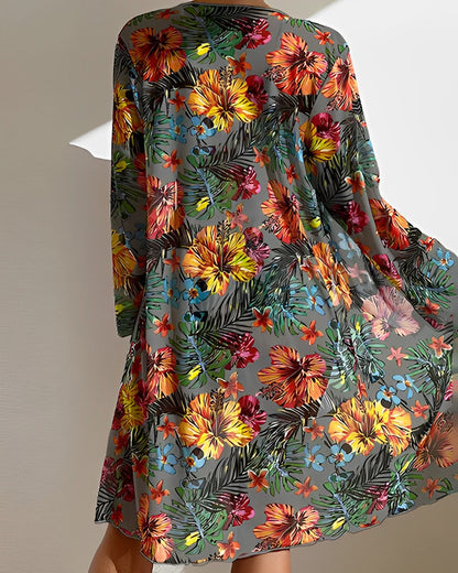 Flora | Bikini-Set mit tropischem Print und Überwurf