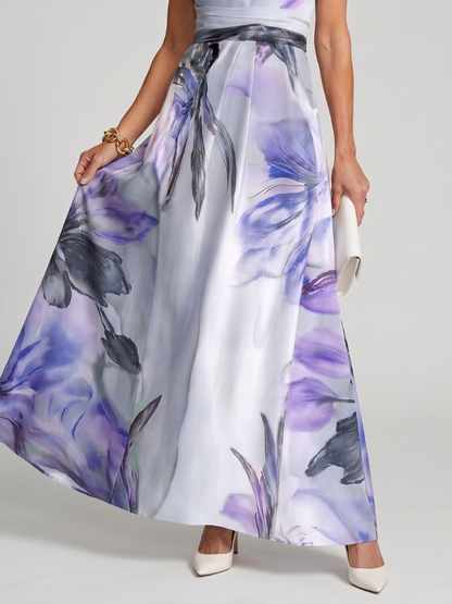 Hester | Soft Halter Flowing Skirt Maxi Dress