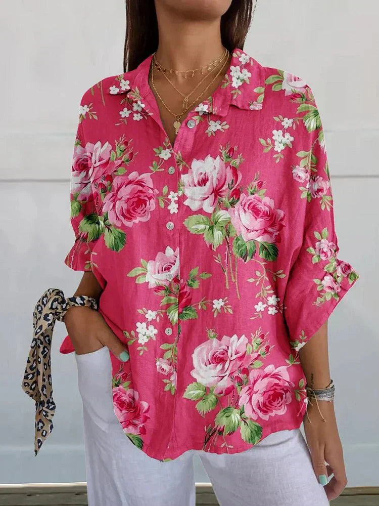 Sofie | Rose Blomstret Bluse