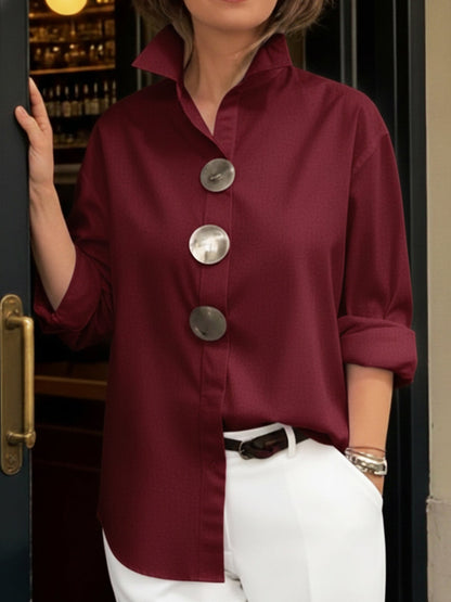 Rosaline | Statement Button Stand Collar Blouse