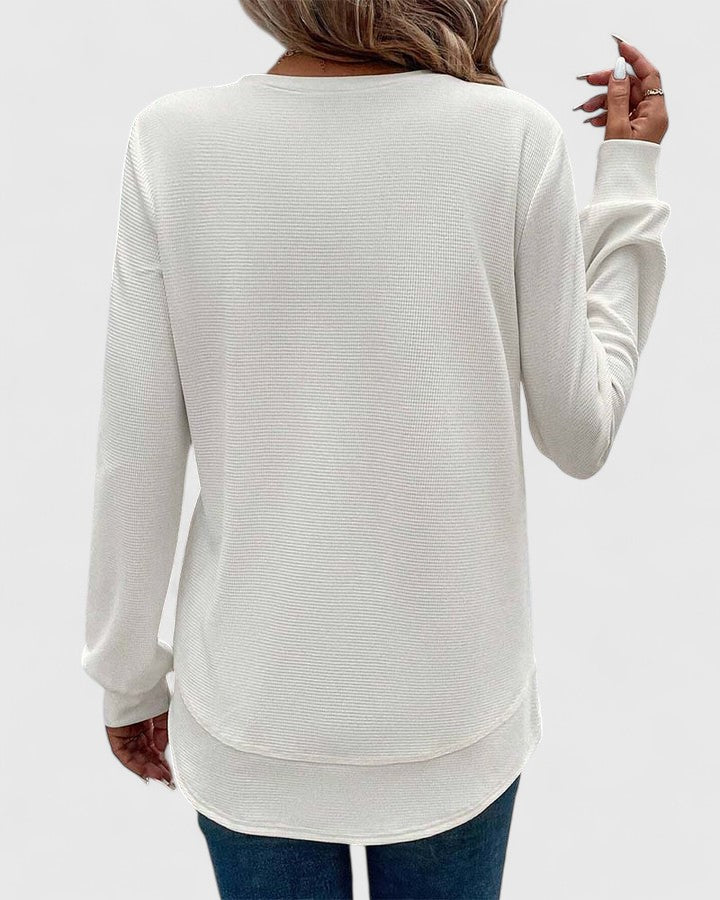 Nadyalyn | Elegant O-hals med lange ærmer