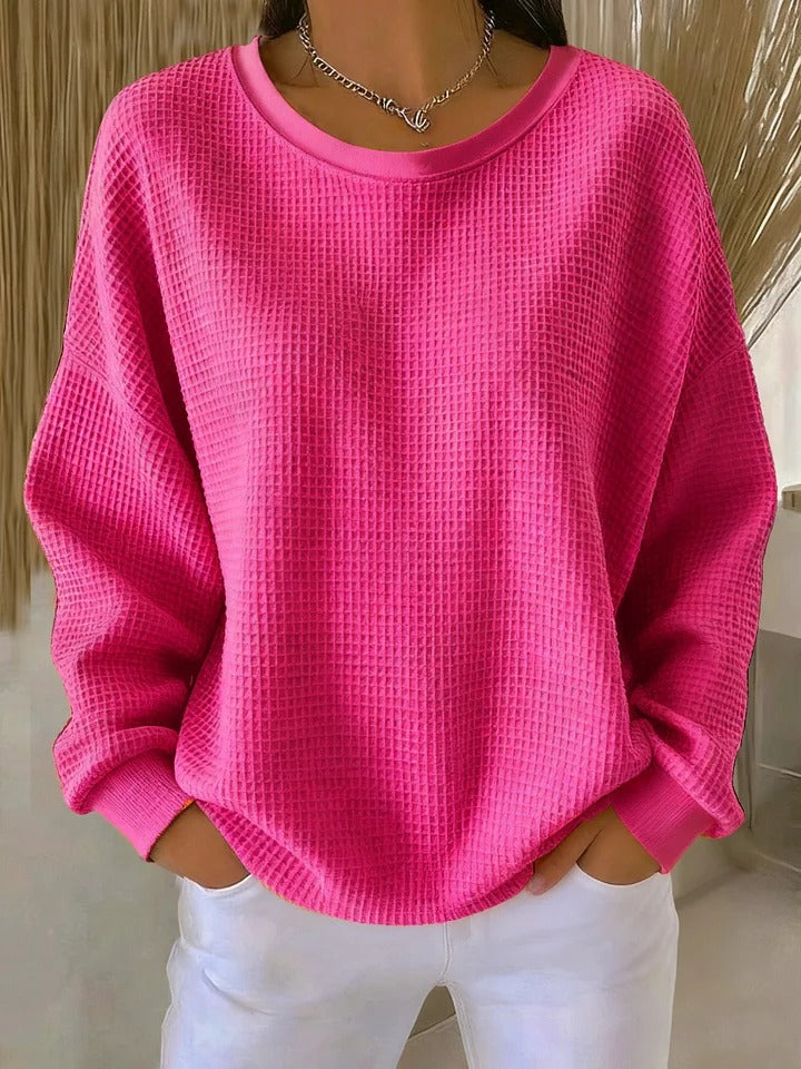Elora | Textured Pink Sweater