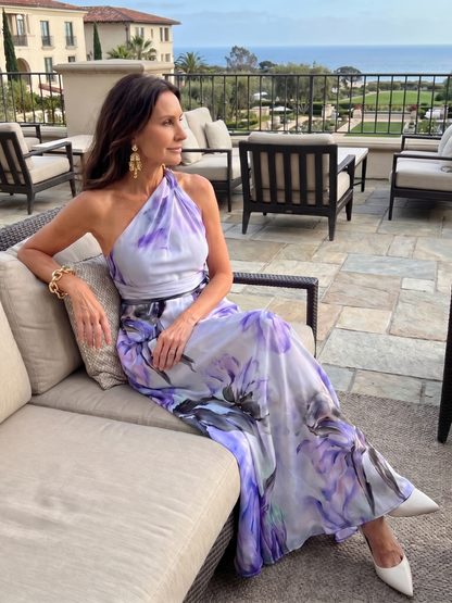 Hester | Soft Halter Flowing Skirt Maxi Dress