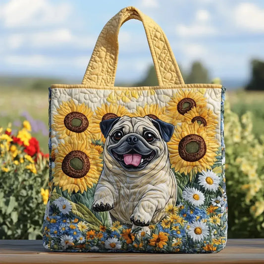 Sunny Paws | Handgefertigte gesteppte Tragetasche