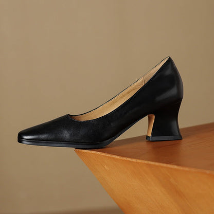 Oriel Læder Firkantede Pumps