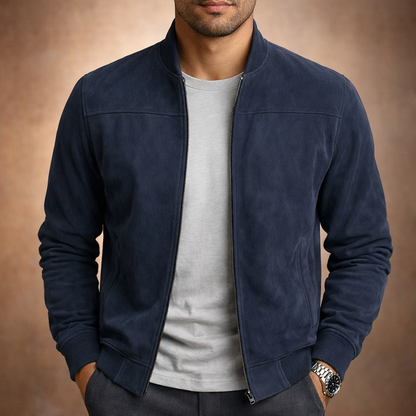 Jackson | Jaqueta bomber masculina de camurça, leve, casual elegante, para todas as estações