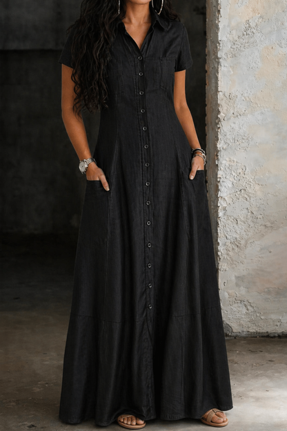Eliza | Long Denim Dress