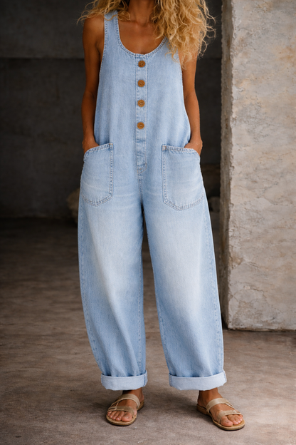Saylor | Vintage Washed Cotton Denim Overalls