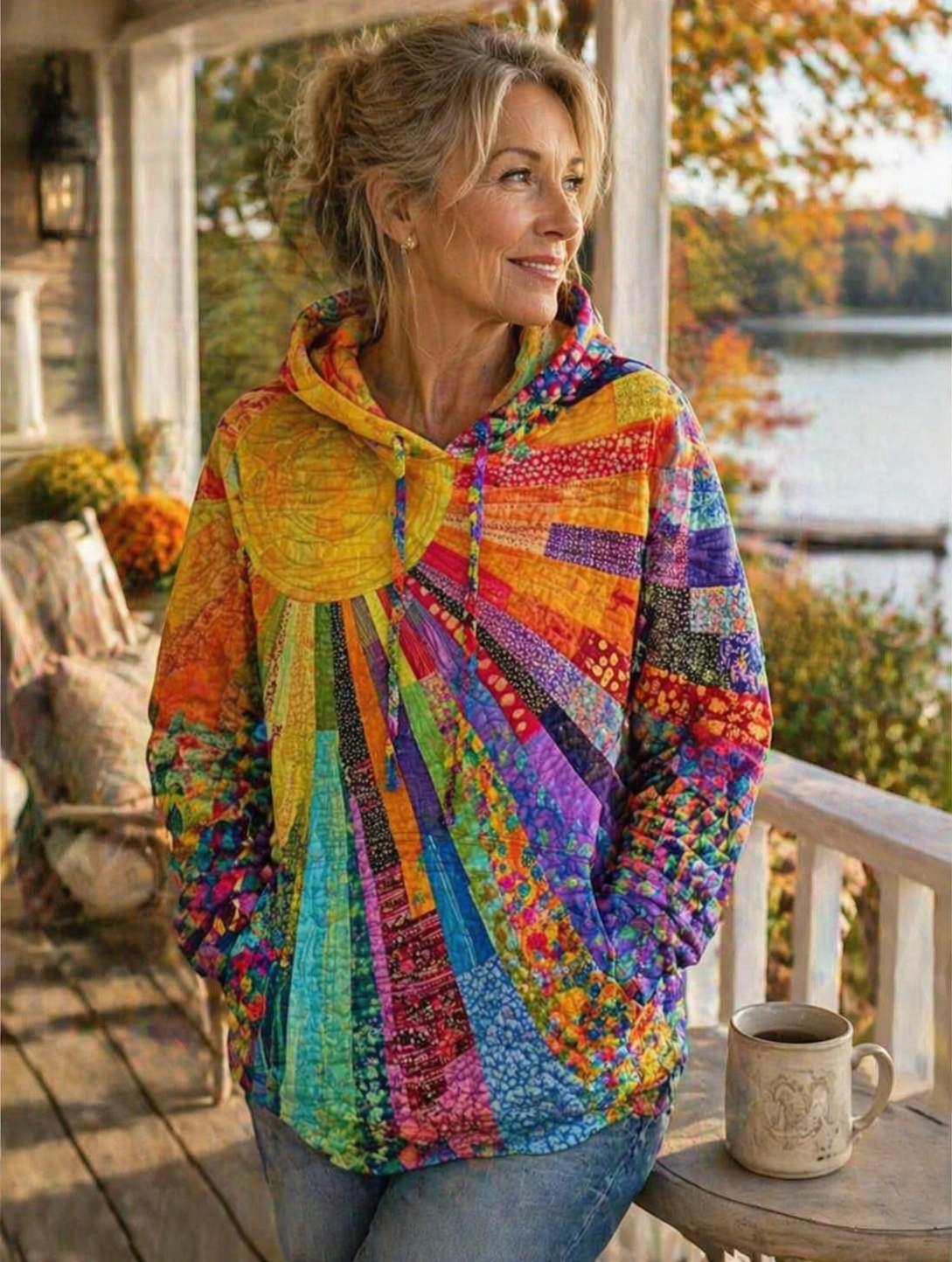 Laura™ | Bohemian Multicolor Patchwork Hoodie