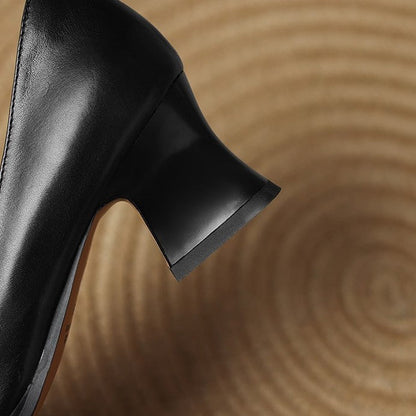 Oriel Læder Firkantede Pumps