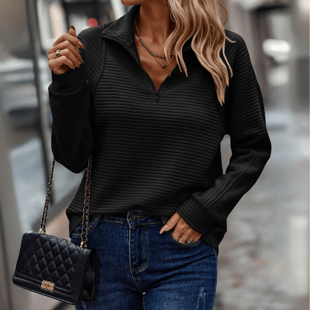 Jenica | Pulôver Chic com Zíper Médio