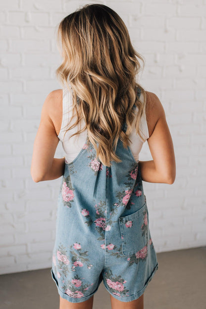 LUCINDA | FLORALE DENIM SHORTALLER