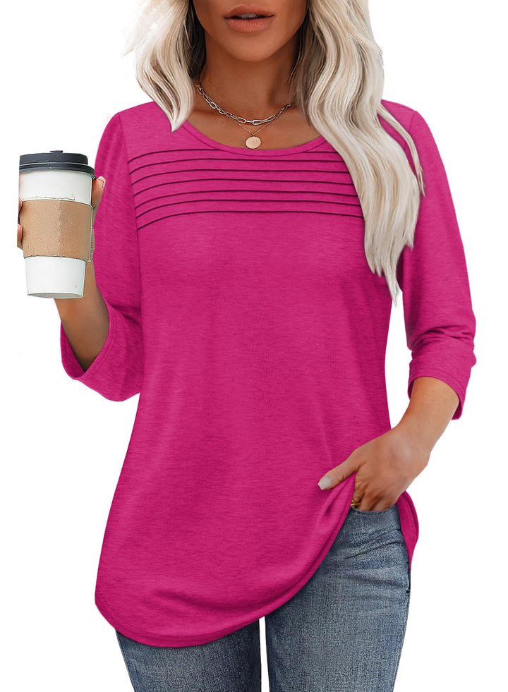 Mona | Blusa Plissada com Manga 3/4