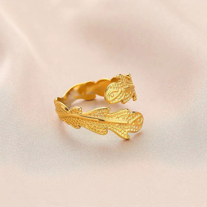 Janirelle | Anel Coral Ouro 18K