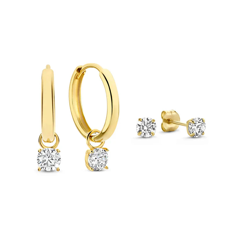 Krizalyssa | Diamantvedhæng Øreringe 18k Guld
