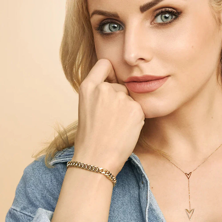 Mayzharine | Braçadeira Cubana em Ouro 18k