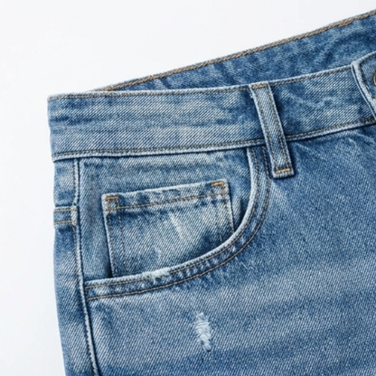 Jimena | Retro frynset cropped jeans med lige ben
