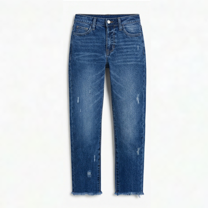 Jimena | Retro frynset cropped jeans med lige ben
