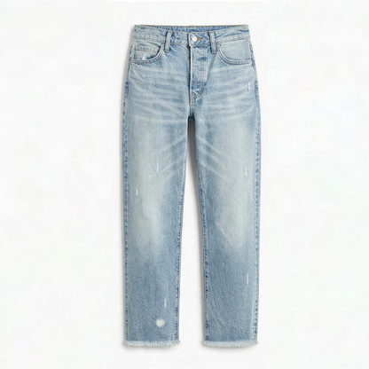 Jimena | Retro frynset cropped jeans med lige ben