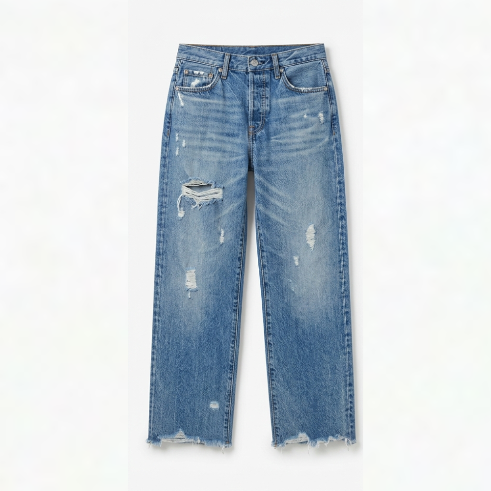 Jimena | Retro frynset cropped jeans med lige ben