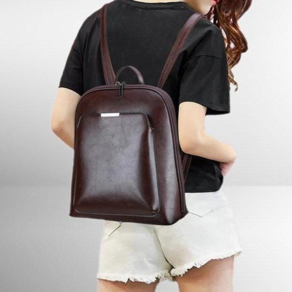 Classic Backpack with Double Zipper - Elegant Design