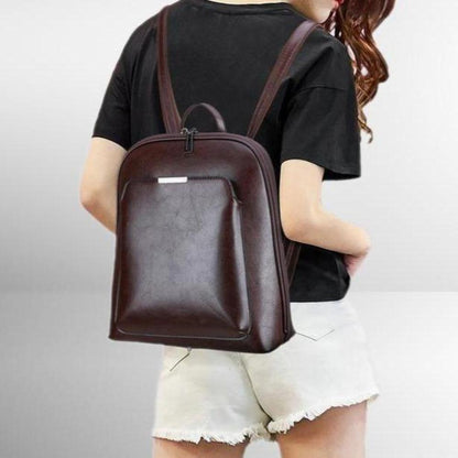 Classic Backpack with Double Zipper - Elegant Design