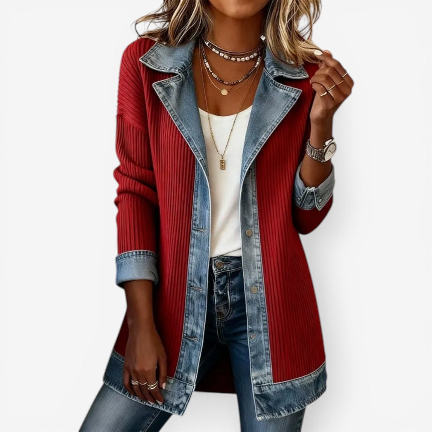 Emilia | Blazer in blended denim