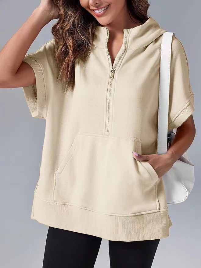 HISPER™ - Moletom de Verão Oversized com Meio Zíper e Caimento Relaxado