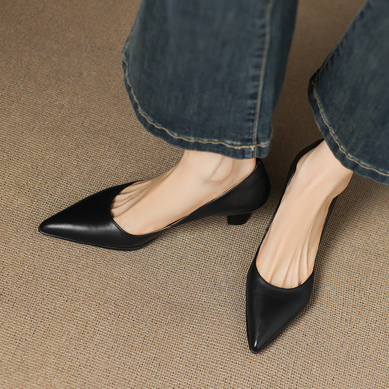 Calenne læder kitten heels