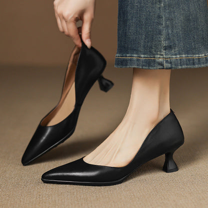 Calenne læder kitten heels