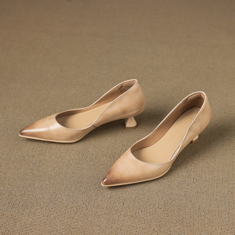 Calenne læder kitten heels