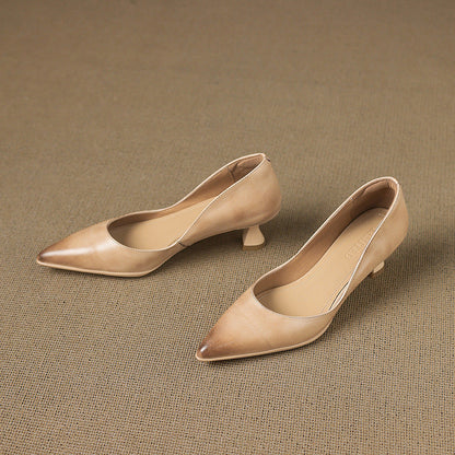 Calenne læder kitten heels