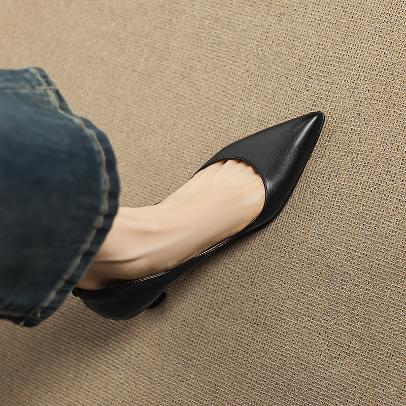 Calenne læder kitten heels