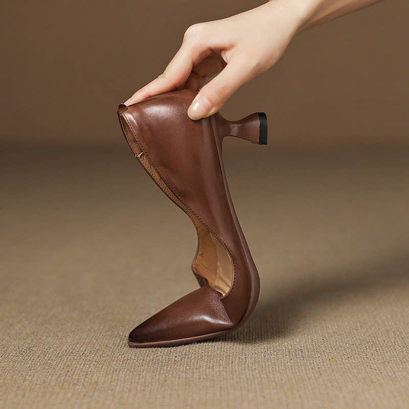 Calenne læder kitten heels