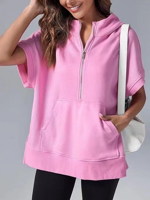 HISPER™ - Moletom de Verão Oversized com Meio Zíper e Caimento Relaxado