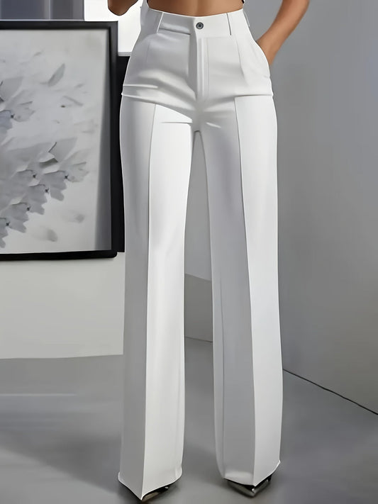 Pantalones de traje minimalistas de pierna recta y cintura alta
