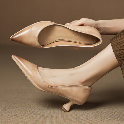 Calenne læder kitten heels