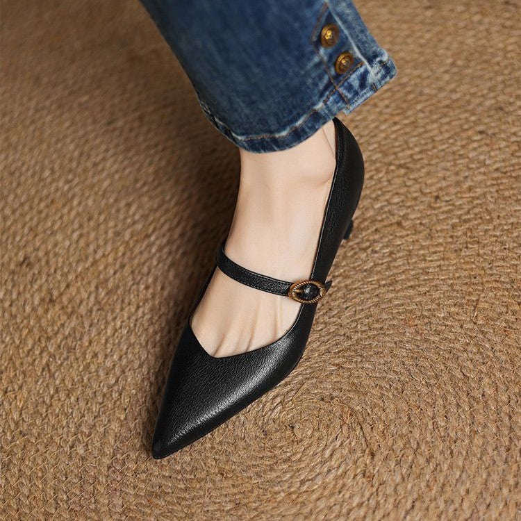 Eloria læder kitten heels