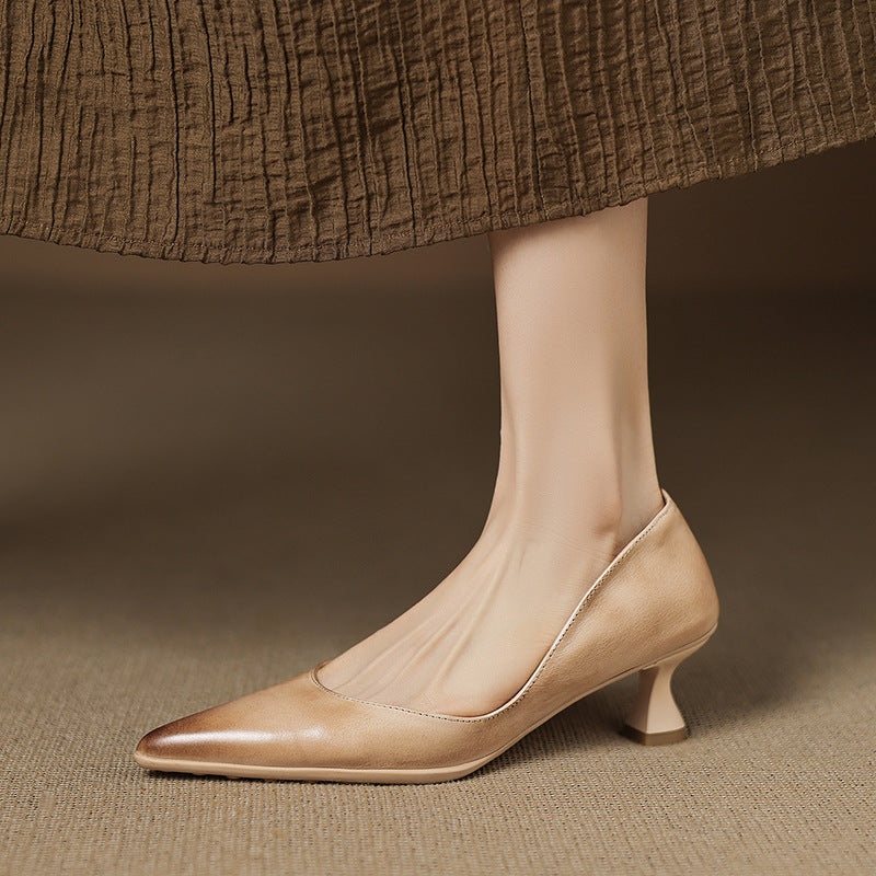 Calenne læder kitten heels