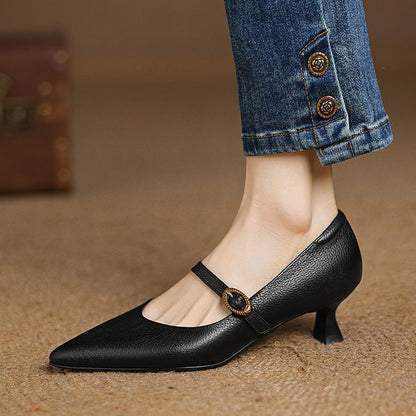 Eloria læder kitten heels