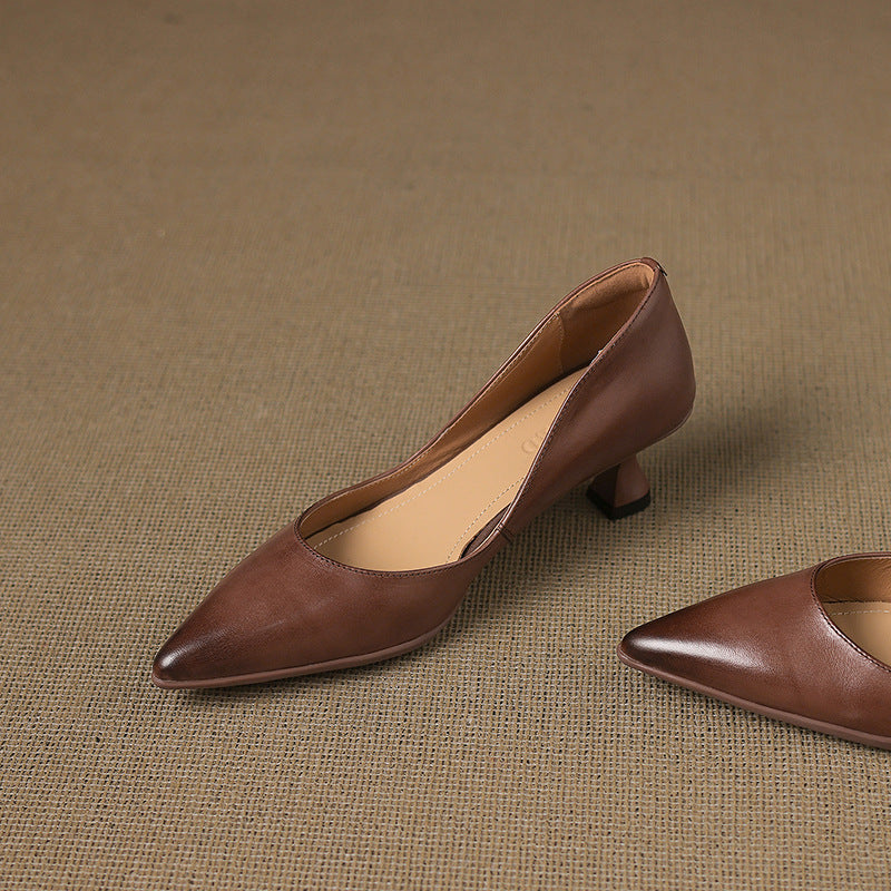 Calenne læder kitten heels