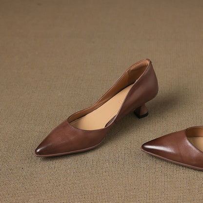 Calenne læder kitten heels